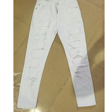 Black White High Waist Skinny Jeans Woman Cut Out Ripped Jeans Sexy Hip Lift Stretch Pencil Pants Jeans Women