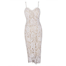 Black White Lace Dress Sexy V Neck Strap Lady Lace Party Dress Slim Pencil Bodycon Dress Floral Crochet Dresses For Women