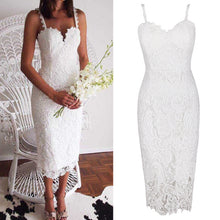 Black White Lace Dress Sexy V Neck Strap Lady Lace Party Dress Slim Pencil Bodycon Dress Floral Crochet Dresses For Women