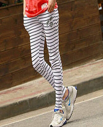 Black White Zebra striped Sweatpants Women Ladies Cotton Sport Pants With Drawstring Pants Casual Trousers J2108