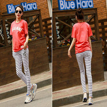 Black White Zebra striped Sweatpants Women Ladies Cotton Sport Pants With Drawstring Pants Casual Trousers J2108