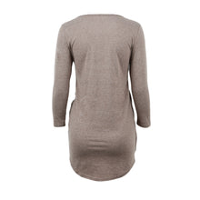 bodycon-women-sexy-dress-round-neck-3-4-sleeve-twist-front-night-club-mini-party-dresses-plus-size-vestidos-coffee BBL
