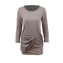 bodycon-women-sexy-dress-round-neck-3-4-sleeve-twist-front-night-club-mini-party-dresses-plus-size-vestidos-coffee BBL