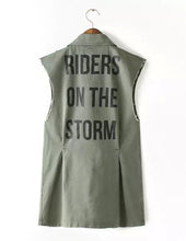 Boyfriend Lapel Pockets on front Back Letter Print Vest Women's Military Casual Sleeveless Jacket Waistcoat Coat