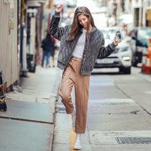 Boyfriend Quilted Letter Embroidery Velvet Thin Padad Jacket Woman Velour Loose Bomber Pilots Jacket Coat Outerwear Gray