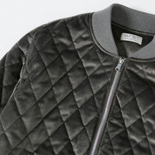Boyfriend Quilted Letter Embroidery Velvet Thin Padad Jacket Woman Velour Loose Bomber Pilots Jacket Coat Outerwear Gray