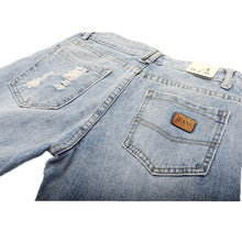 Button Up High Waist Jeans Ripped Hole Boyfriend Jeans For Women Stylish Loose Roll Up Denim Jeans Women