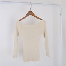 Slash Neck Cashmere Knitted Tops Women Long Sleeve Knitwear Sweater Femme Sexy Slim Tops For Women