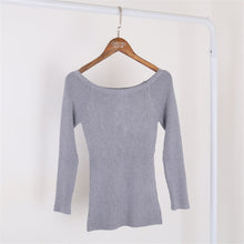 Slash Neck Cashmere Knitted Tops Women Long Sleeve Knitwear Sweater Femme Sexy Slim Tops For Women
