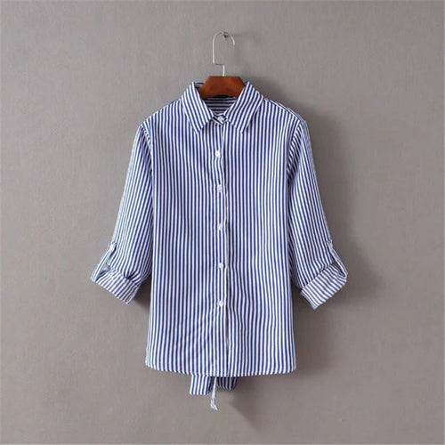 Back Open Blouses Long Sleeve Turn-down Collar Women Blouses And Shirts Casual Blusas Sexy Backless Tops