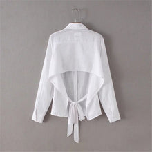 Back Open Blouses Long Sleeve Turn-down Collar Women Blouses And Shirts Casual Blusas Sexy Backless Tops