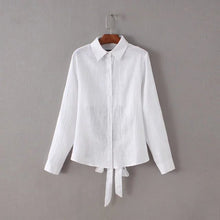 Back Open Blouses Long Sleeve Turn-down Collar Women Blouses And Shirts Casual Blusas Sexy Backless Tops