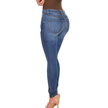 Ripped Jeans Women Blue Washed High Waist Jeans Femme Destroyed Hole Denim Jeans Woman Skinny Pencil Pants