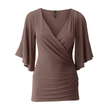 T Shirt Sexy V neck Sleeve Cut Tee Shirt Femme Slim Butterfly Sleeve Women Tops Plus Size T-shirt Women