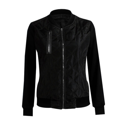 Down Jacket Coat Streetwear Cool Grid Women Jacket Long Sleeve Bomber Jacket 3 Colors S/M/L/XL