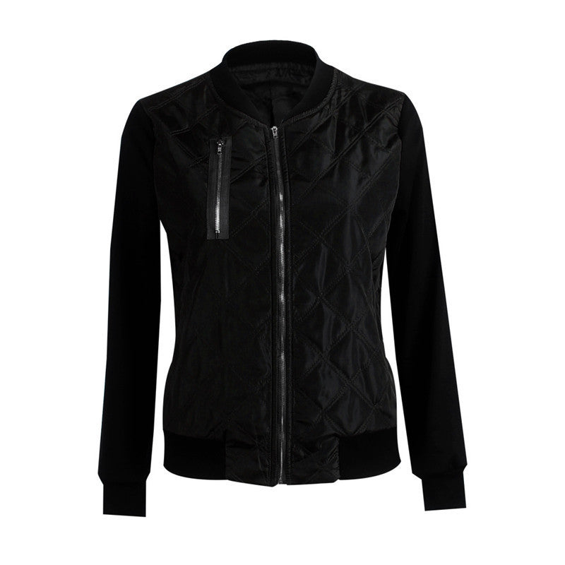 Down Jacket Coat Streetwear Cool Grid Women Jacket Long Sleeve Bomber Jacket 3 Colors S/M/L/XL