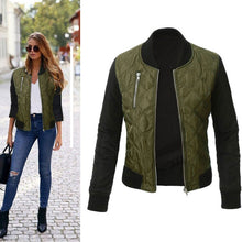 Down Jacket Coat Streetwear Cool Grid Women Jacket Long Sleeve Bomber Jacket 3 Colors S/M/L/XL