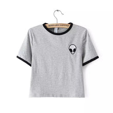 Harajuku Alien T Shirt Tops Sexy Belly Shirts Teenage Short Sleeve Tee Shirt Cotton T Shirt Women