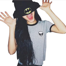 Harajuku Alien T Shirt Tops Sexy Belly Shirts Teenage Short Sleeve Tee Shirt Cotton T Shirt Women