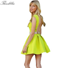 Sexy Yellow Dress Backless Solid Women Dresses Elegant Sleeveless Mini Party Dress Slim Pleated Club Dresses