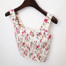 Wrapped Bustier Crop Top Top Sexy Floral Padded Crop Tops Women Printing Women's Tank Top Cropped Femme