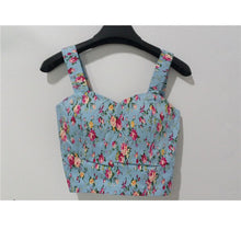 Wrapped Bustier Crop Top Top Sexy Floral Padded Crop Tops Women Printing Women's Tank Top Cropped Femme