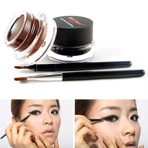 brown-black-colors-eyeliners-gel-2pcss-brushes-brand-makeup-cosmetic-sets BBL