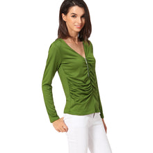 camisas-femininas-long-sleeve-tshirt-women-t-shirt-tops-poleras-de-mujer-zip-ruched-t-shirt-blusa-tee-shirt-femme BBL