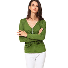 camisas-femininas-long-sleeve-tshirt-women-t-shirt-tops-poleras-de-mujer-zip-ruched-t-shirt-blusa-tee-shirt-femme BBL