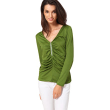 camisas-femininas-long-sleeve-tshirt-women-t-shirt-tops-poleras-de-mujer-zip-ruched-t-shirt-blusa-tee-shirt-femme BBL