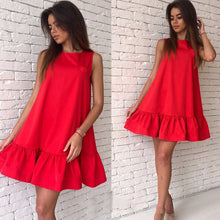 Candy Color Casual A Line Vestidos Women Dress Sexy Ruffles Sleeveless Bodycon Dresses Short Mini Cute Dress GV248