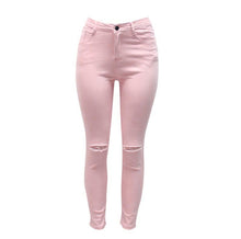 Candy Colors Jeans Femme High Waisted Skinny Jeans Woman Sexy Hip Lift Women Cotton Broken Hole Jeans Pencil Pants XXXL