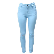 Candy Colors Jeans Femme High Waisted Skinny Jeans Woman Sexy Hip Lift Women Cotton Broken Hole Jeans Pencil Pants XXXL