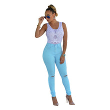 Candy Colors Jeans Femme High Waisted Skinny Jeans Woman Sexy Hip Lift Women Cotton Broken Hole Jeans Pencil Pants XXXL