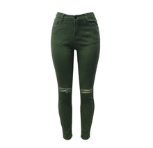 Candy Colors Jeans Femme High Waisted Skinny Jeans Woman Sexy Hip Lift Women Cotton Broken Hole Jeans Pencil Pants XXXL