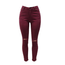 Candy Colors Jeans Femme High Waisted Skinny Jeans Woman Sexy Hip Lift Women Cotton Broken Hole Jeans Pencil Pants XXXL
