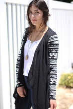 Cardigan Women Aztec Long Sleeve Casual Knitted Cardigan Outwear Geometric Printed Irregular Knit Women Coat