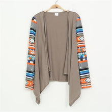 Cardigan Women Aztec Long Sleeve Casual Knitted Cardigan Outwear Geometric Printed Irregular Knit Women Coat