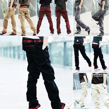 casual-adult-mens-multi-colored-cotton-straight-s-trousers-slim-fit-pants-m-xxl BBL