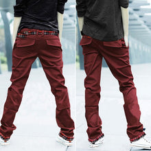 casual-adult-mens-multi-colored-cotton-straight-s-trousers-slim-fit-pants-m-xxl BBL