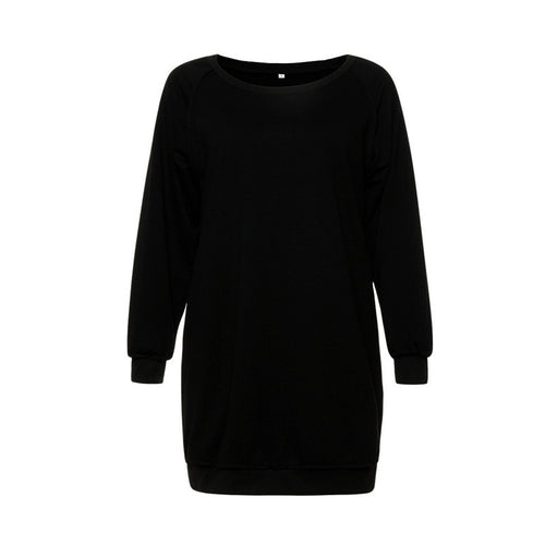 Casual Loose Women Dress Plus Size Women Clothing Long Sleeve O Neck Hoodies Dress Christmas Dresses