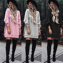 Casual Loose Women Dress Plus Size Women Clothing Long Sleeve O Neck Hoodies Dress Christmas Dresses