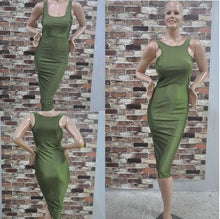 Casual Vestidos Bandage Dress Women Sleeveless Bodycon Evening Night Club Party Dress Green Midi Casual Pencil Dresses