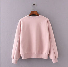 Chic Character Print Sweatshirt Woman Long Sleeve O neck Fleece Hoodies Sweats Jumpers Femme Pullovers 3 colors