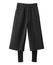 Chic Elastic Waist Fakse 2 Pieces Wide Leg Pants Woman Long Trousers Femme Casual Pants