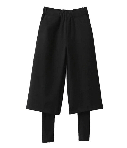 Chic Elastic Waist Fakse 2 Pieces Wide Leg Pants Woman Long Trousers Femme Casual Pants