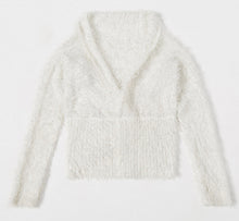 Chic Solid color Sequined Spliced Shaggy Sweater Woman Long Sleeve Cardigan Knitwear Jumper kleding femme