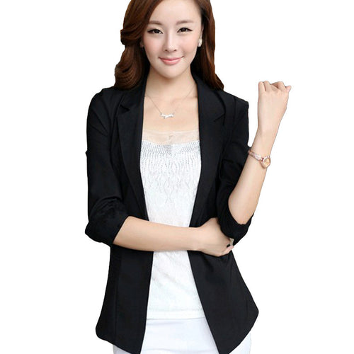 clearance-women-slim-coat-candycolor-three-quarter-sleeve-suit-one-button-thin-coat-suit-jacket-ol-work-wear BBL