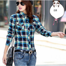 Cotton Plaid Blouse Shirt Women Velvet Warm Blouse Long Sleeve Slim Thicken Tops Ladies Blouse Plus Size GV294