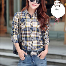 Cotton Plaid Blouse Shirt Women Velvet Warm Blouse Long Sleeve Slim Thicken Tops Ladies Blouse Plus Size GV294